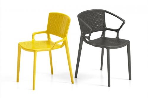 Chaises outdoor jaunes et noires Fiorellina